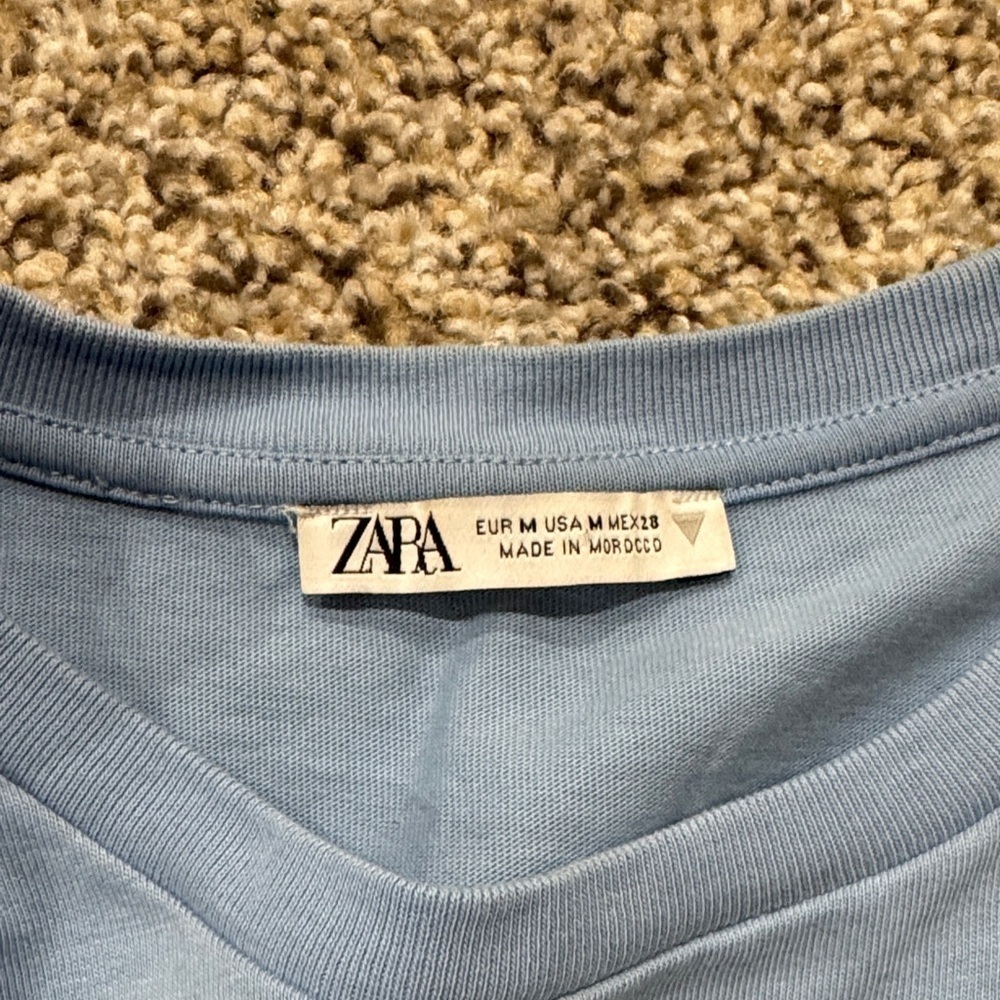 Zara Blue Ruffle Sleeve Top - Picture 2 of 2